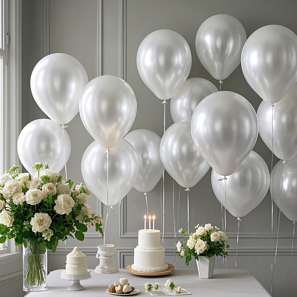 Wedding Ceremony Supply - Pearl White Balloon Set, Suitable for