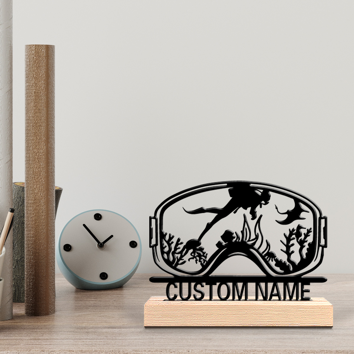 Wedding Party Supply - 1pc Cute Personalized Custom Diving Wooden