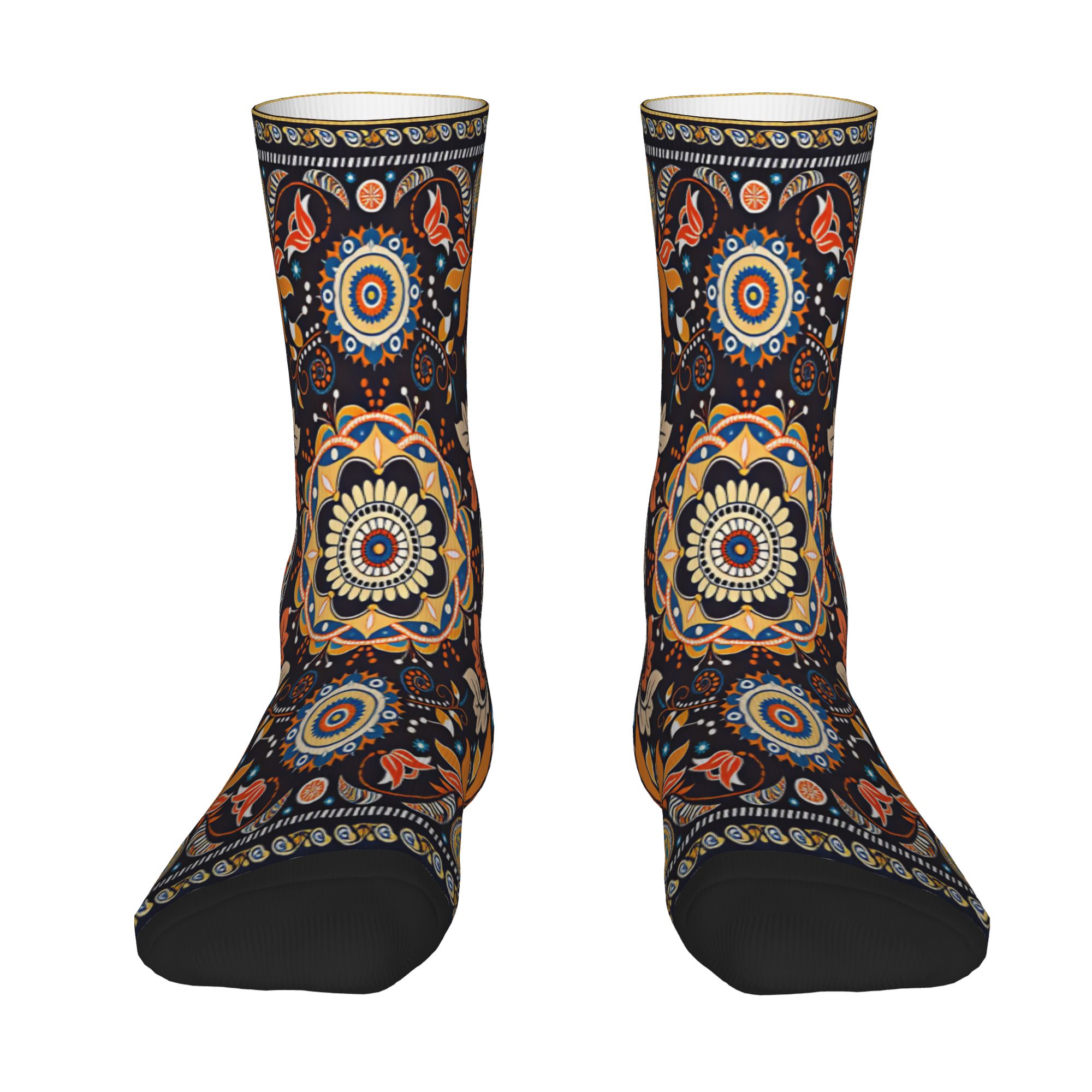 Navy Orange Folk Floral Mandal - Good Floral & Wedding Decor Supply 评论和价格