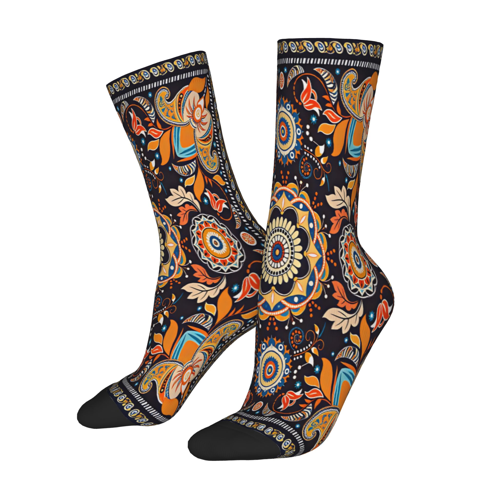 Navy Orange Folk Floral Mandal - Good Floral & Wedding Decor Supply 评论和价格