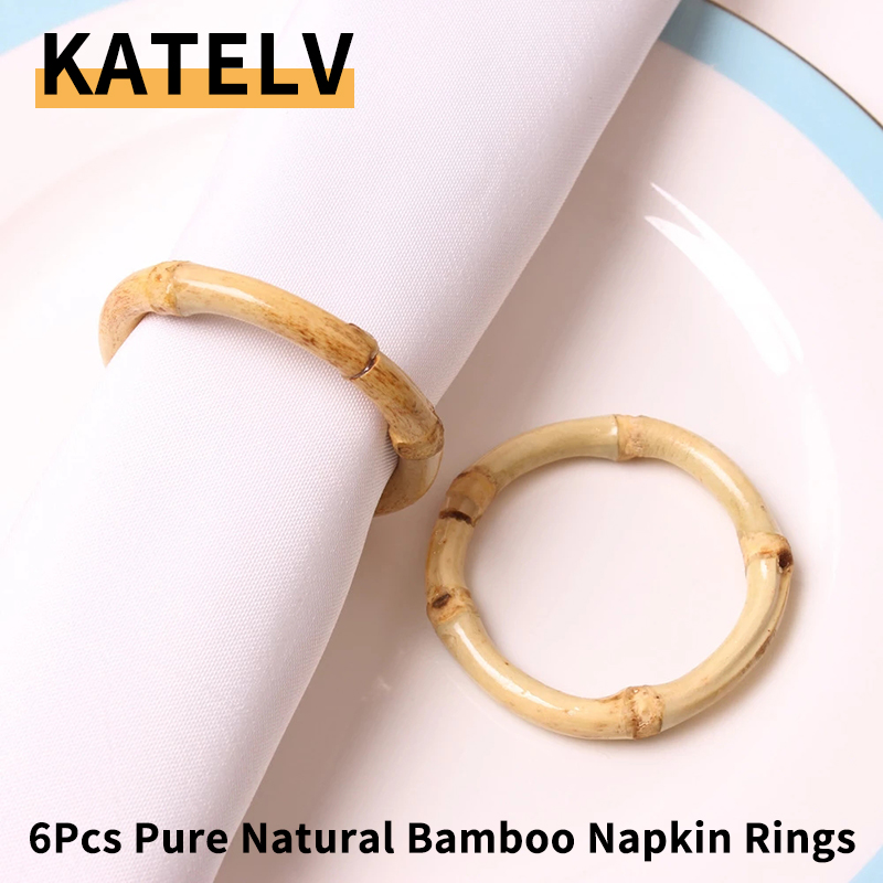 6Pcs Napkin Rings Set Handmade - Wedding Ceremony Supply 评论和价格