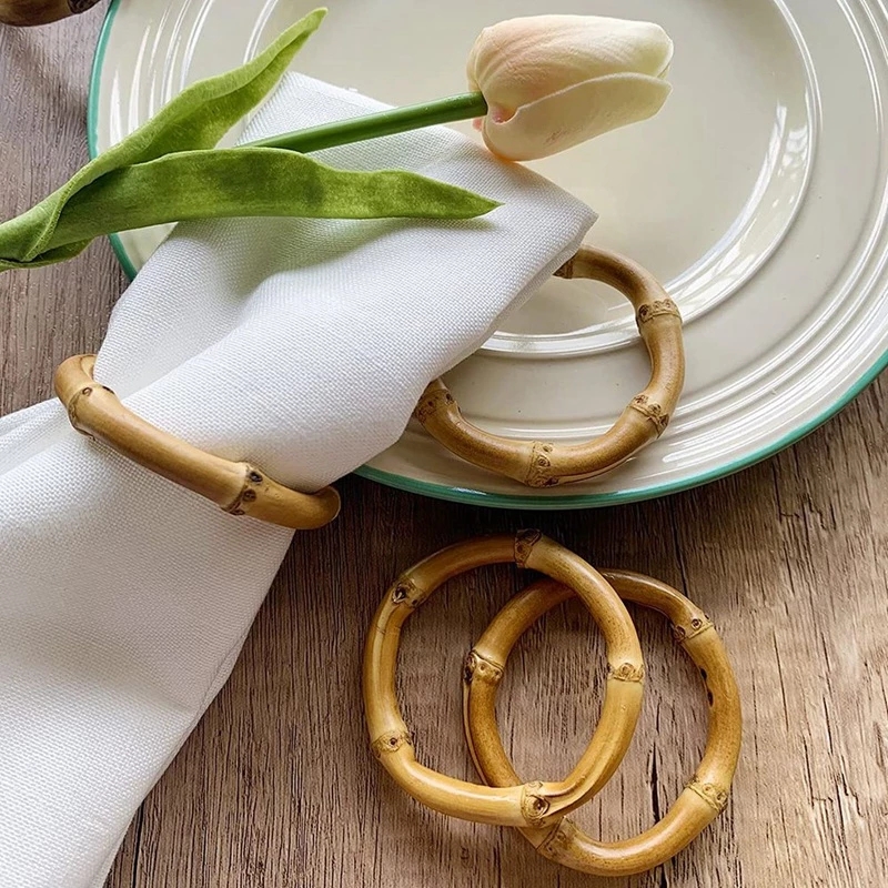 6Pcs Napkin Rings Set Handmade - Wedding Ceremony Supply 评论和价格