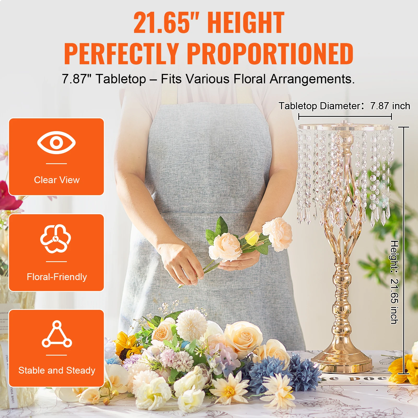 VEVOR Tall Crystal Wedding Flo - Centerpiece Vase Tall 评论和价格