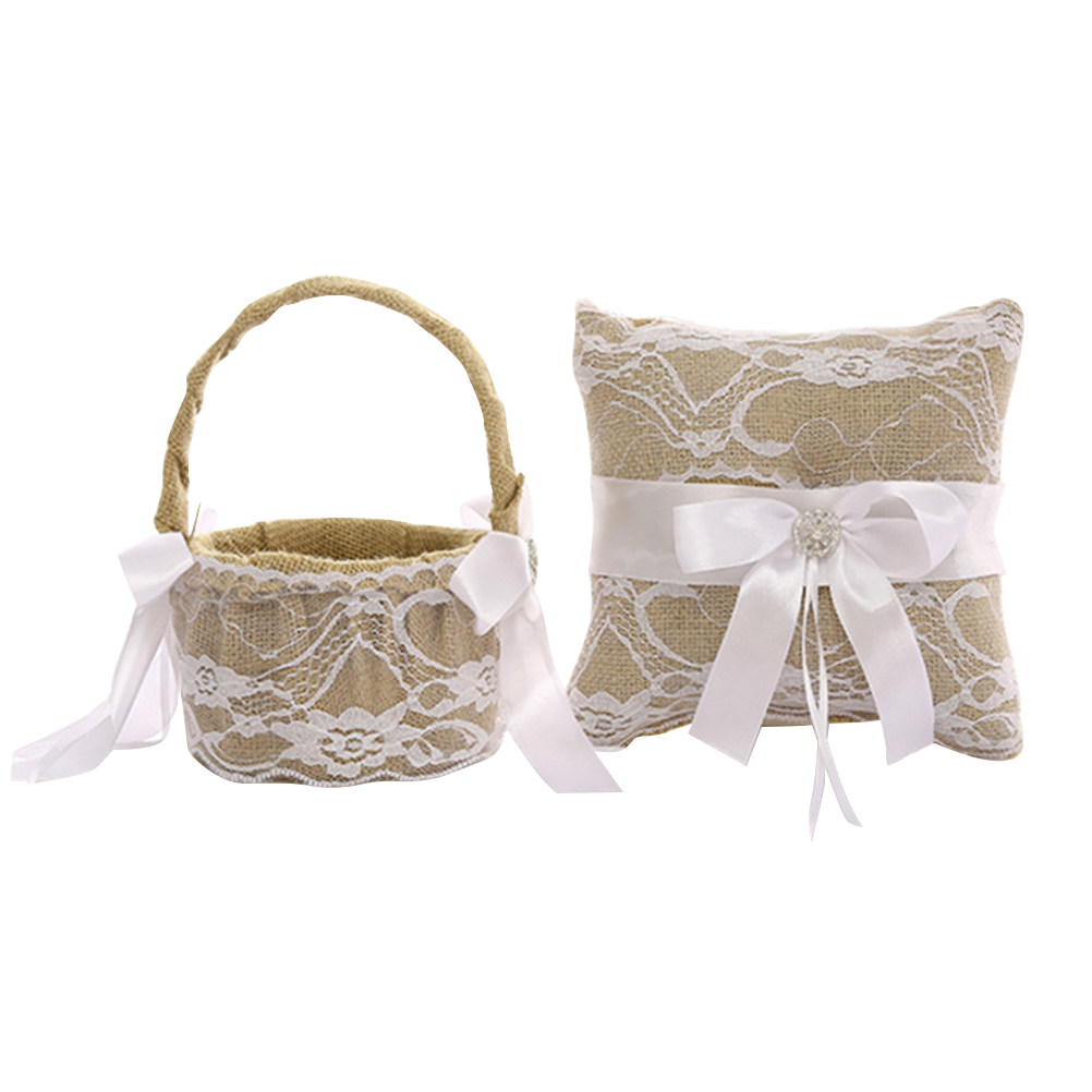 1Set Wedding Ring Pillow Lace  - Wedding Ceremony Supply 评论和价格