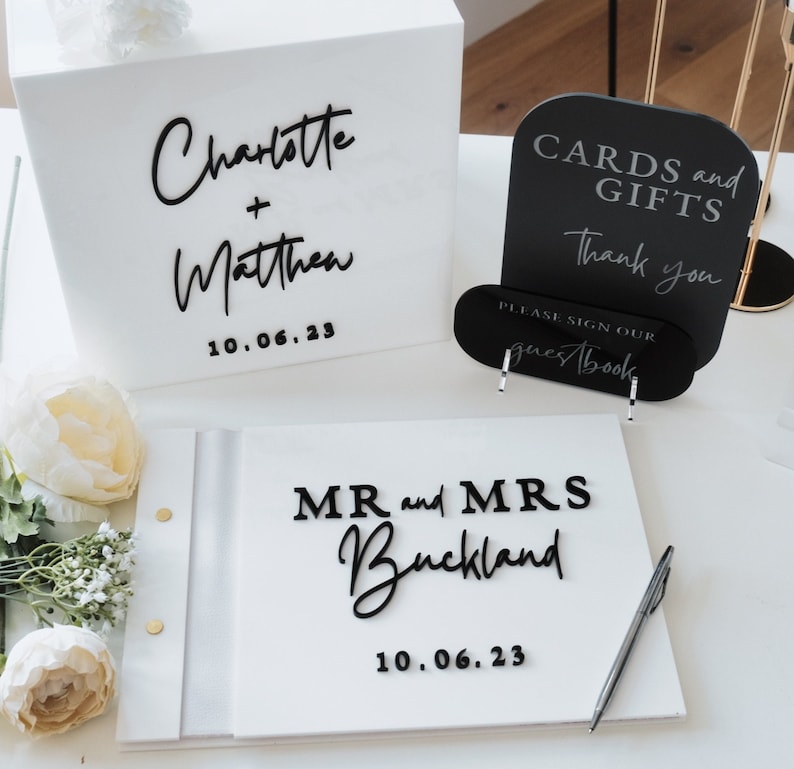 White Card Box for Wedding 3D  - Personalized Guest Book 评论和价格
