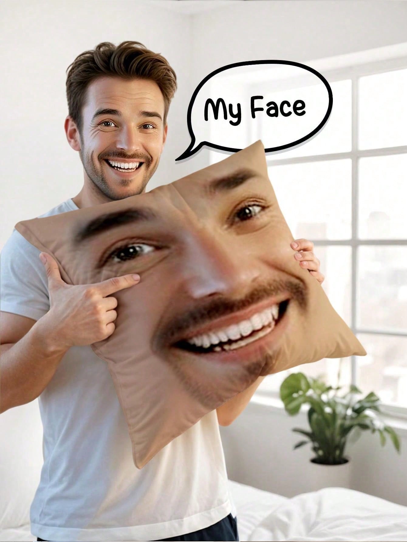 1pc Custom Face Square Pillow  - Wedding Party Supply 评论和价格