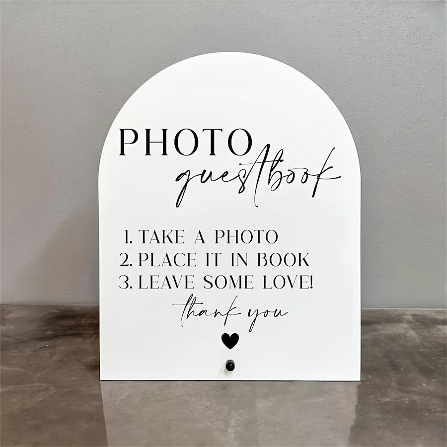 Elegant Acrylic Wedding Photo  - Personalized Guest Book 评论和价格