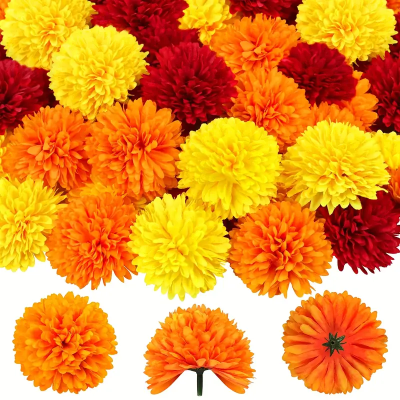 Artificial Carnation Marigold  - Indian Wedding Decor Supply 评论和价格