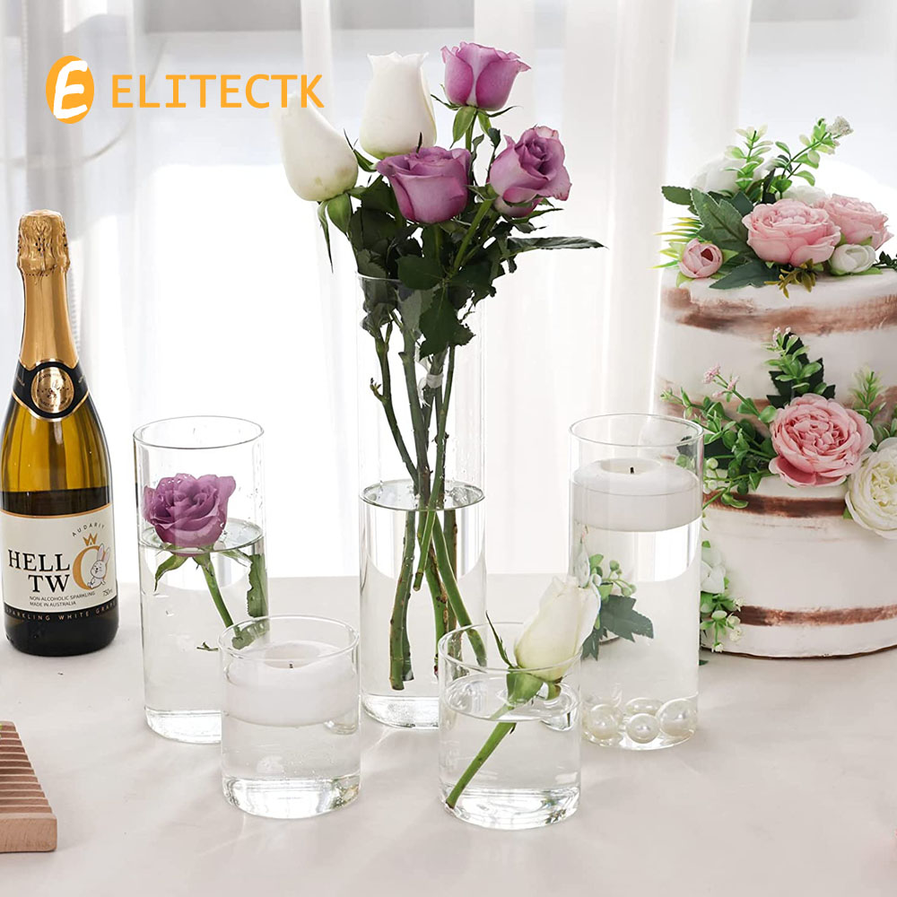 Glass Cylinder Vase Hurricane  - Centerpiece Vase Tall 评论和价格