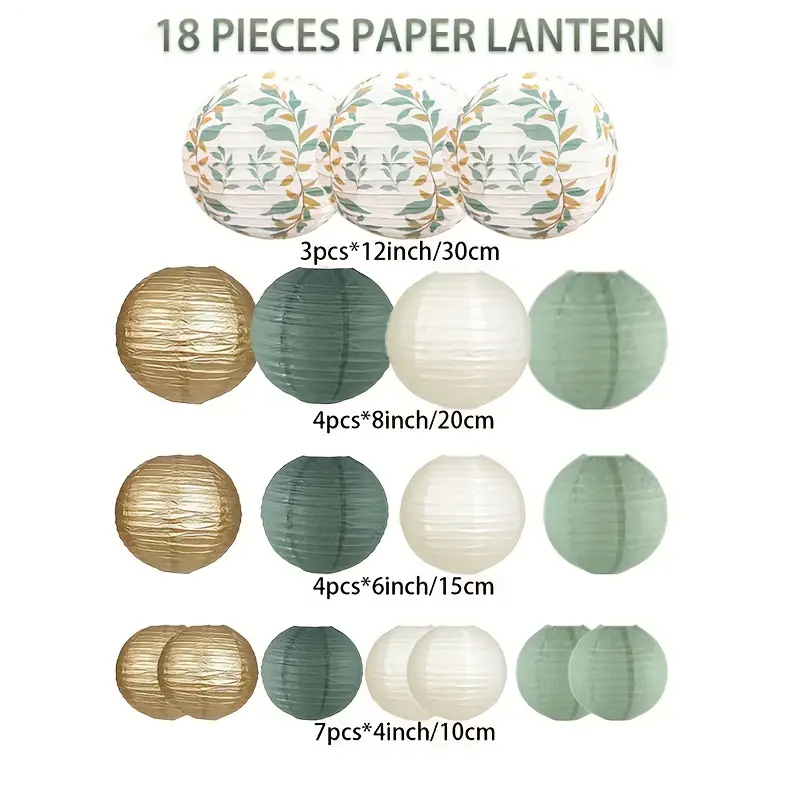 18-Piece Green Series Sage Gol - Wedding Ceremony Supply 评论和价格