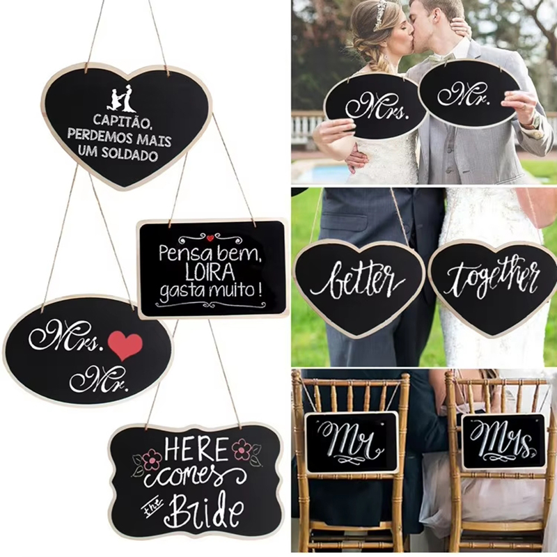 Rustic Wedding Wooden Blackboa - Wedding Ceremony Supply 评论和价格