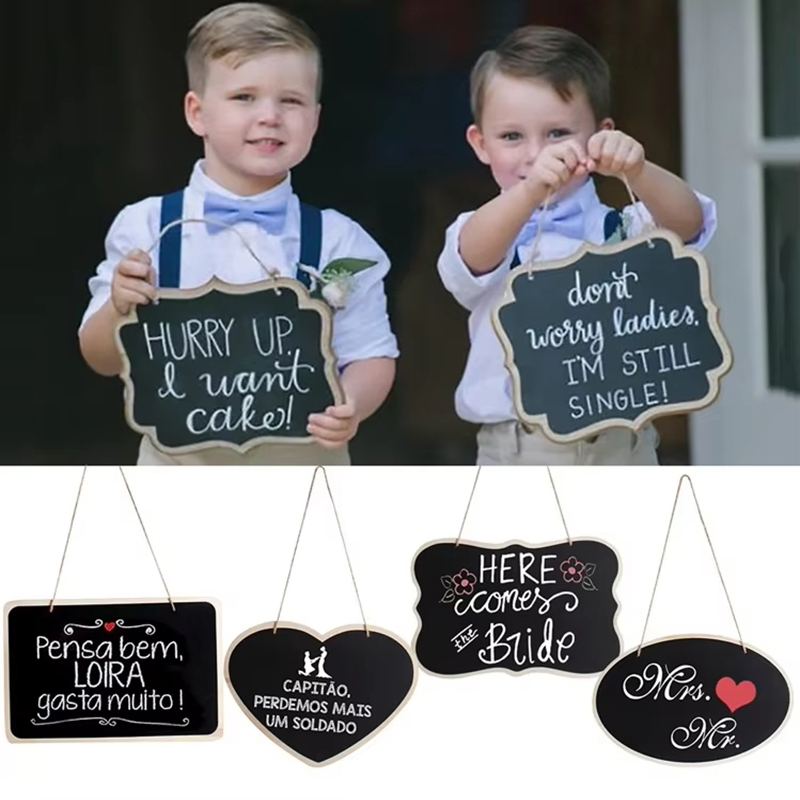 Rustic Wedding Wooden Blackboa - Wedding Ceremony Supply 评论和价格
