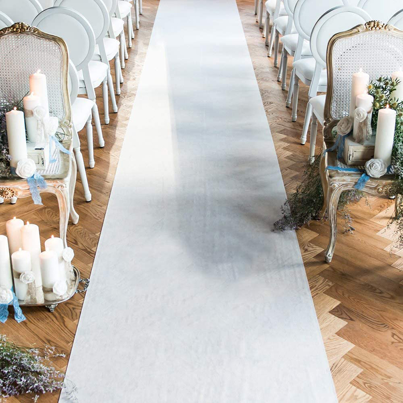 Anti-Slip Non-woven Fabric Wed - Aisle Runner White 评论和价格
