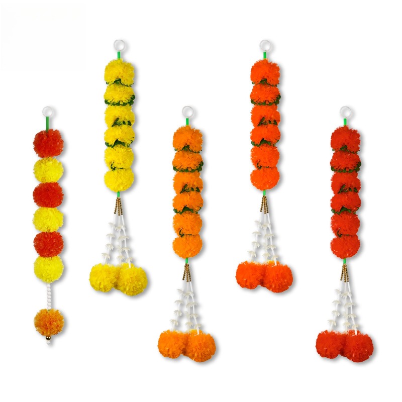 Marigold Flower String Lights  - Indian Wedding Decor Supply 评论和价格