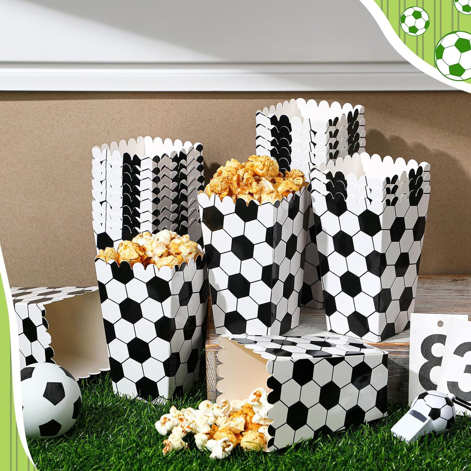 6/18Pcs  Football Popcorn Boxe - Wedding Supply.Box 评论和价格