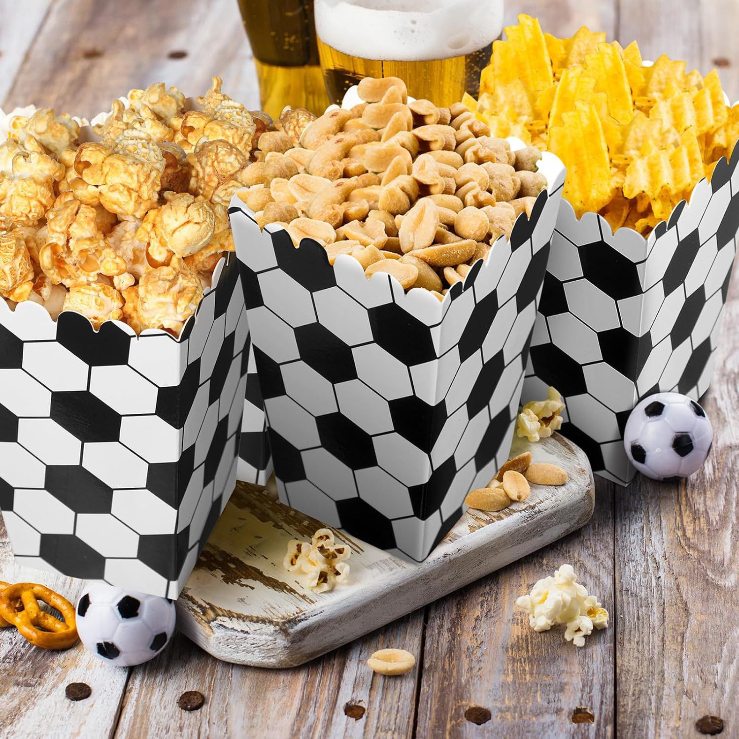 6/18Pcs  Football Popcorn Boxe - Wedding Supply.Box 评论和价格