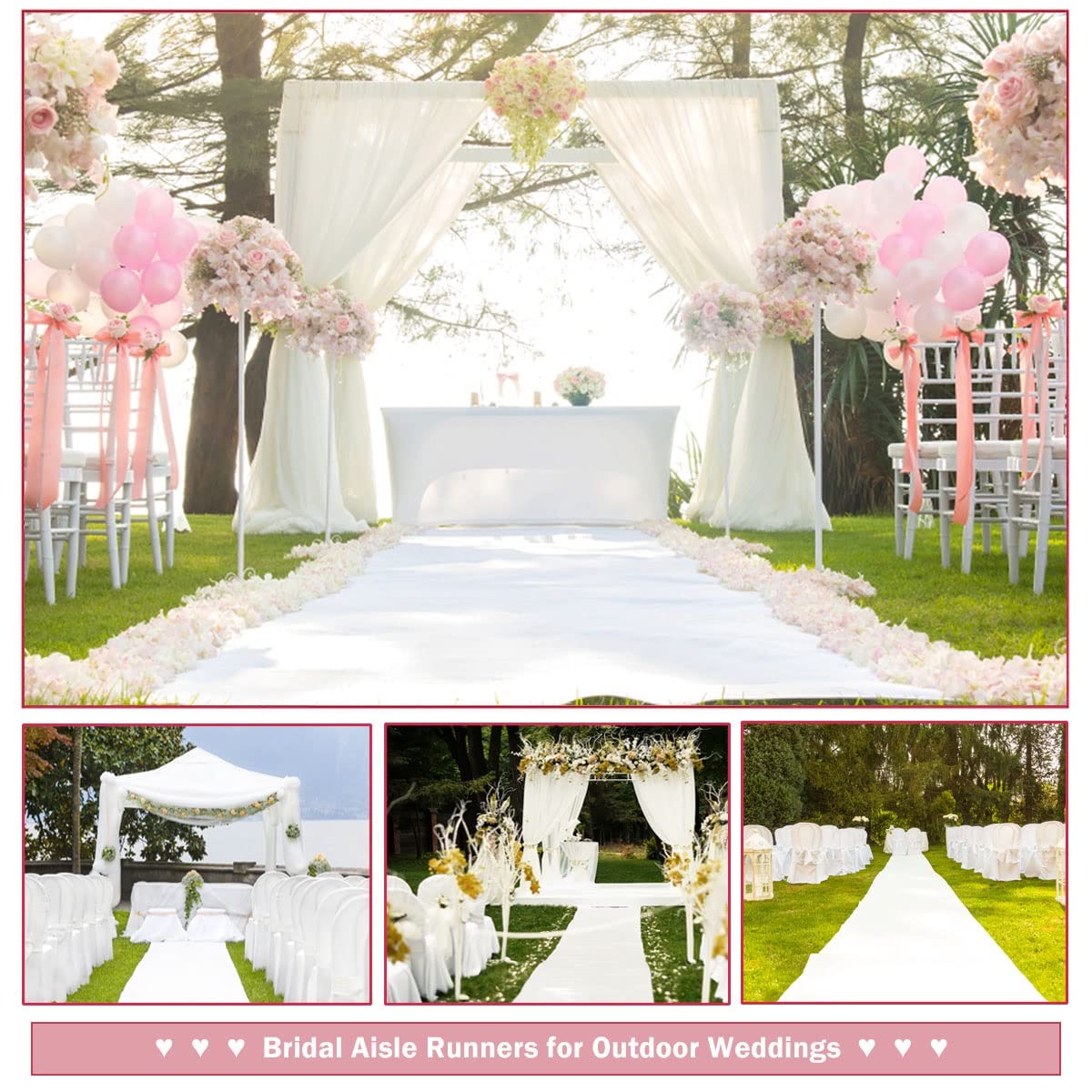 Wedding White Carpet Anti Slip - Aisle Runner White 评论和价格