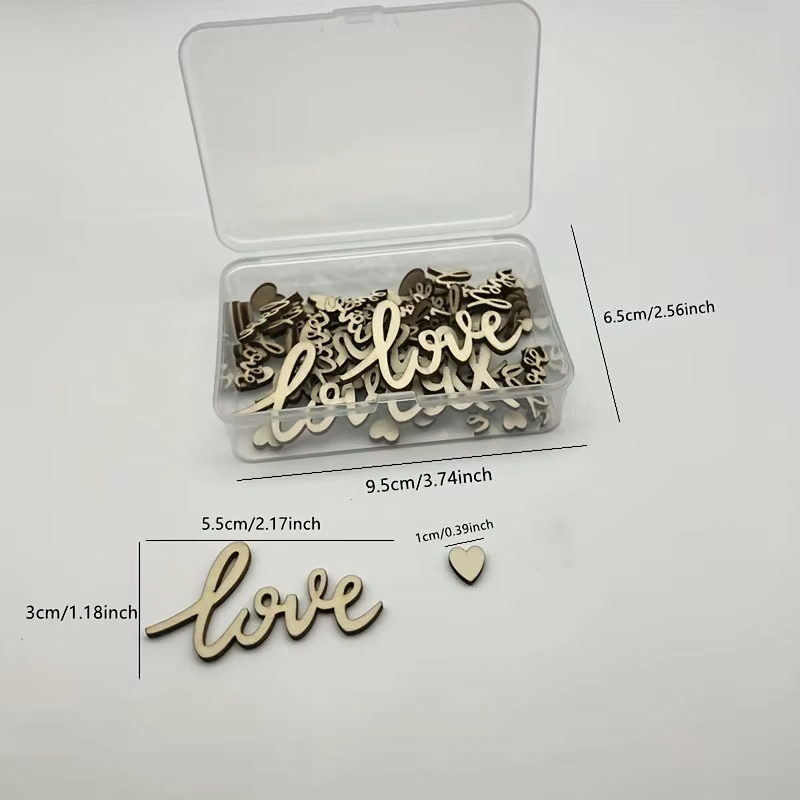 Box Set Of 120pcs Wooden Love  - Wedding Ceremony Supply 评论和价格