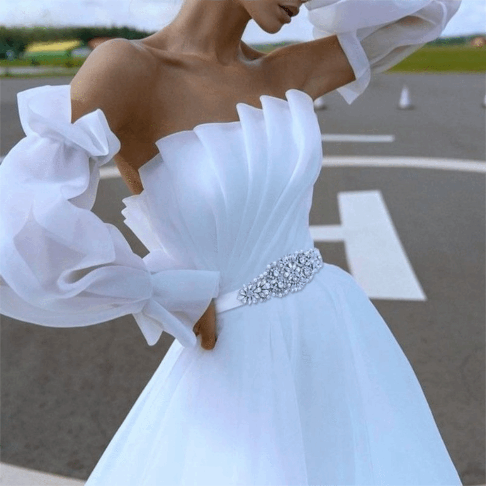 Fashion Ribbon Bridal Belt Sil - Bridal Sash Ribbon 评论和价格