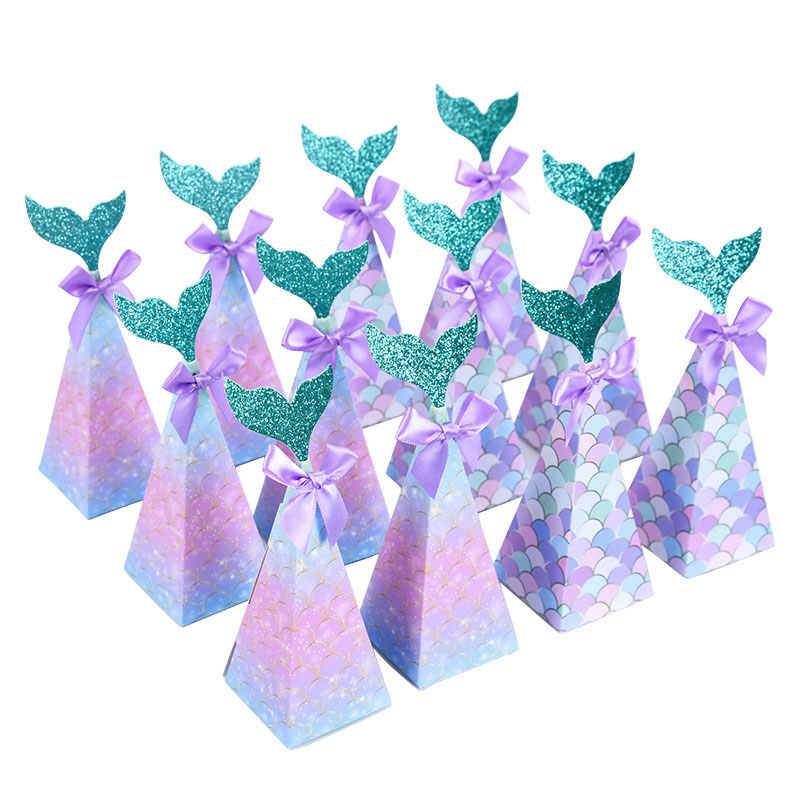 10Pcs Little Mermaid Candy Box - Wedding Supply.Box 评论和价格