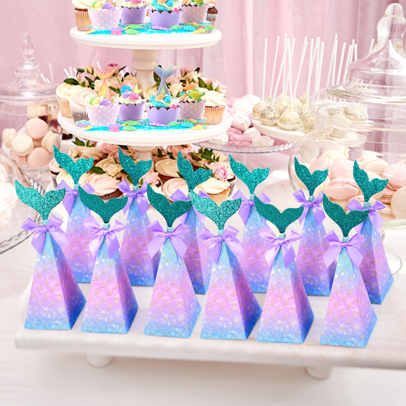 10Pcs Little Mermaid Candy Box - Wedding Supply.Box 评论和价格