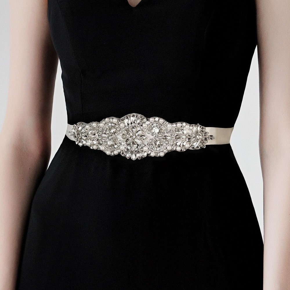 Sweet Ribbon Bridal Belt Silve - Bridal Sash Ribbon 评论和价格