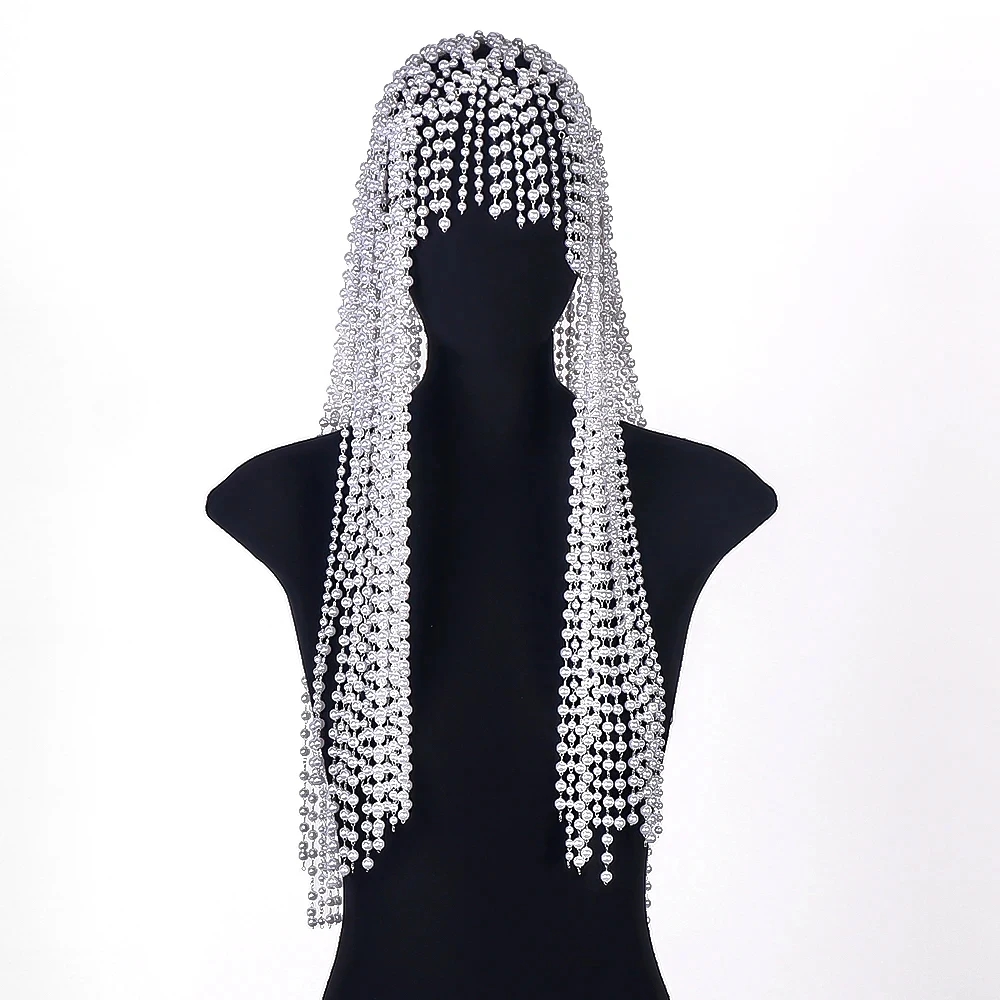 Fashion Pearl Tassel Headpiece - Indian Wedding Supply 评论和价格