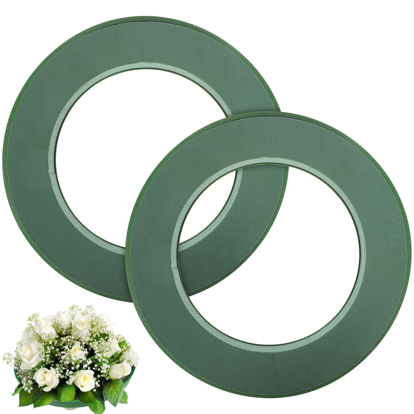 2Pcs Green Floral Foam Rings W - Wedding Floral Supply 评论和价格