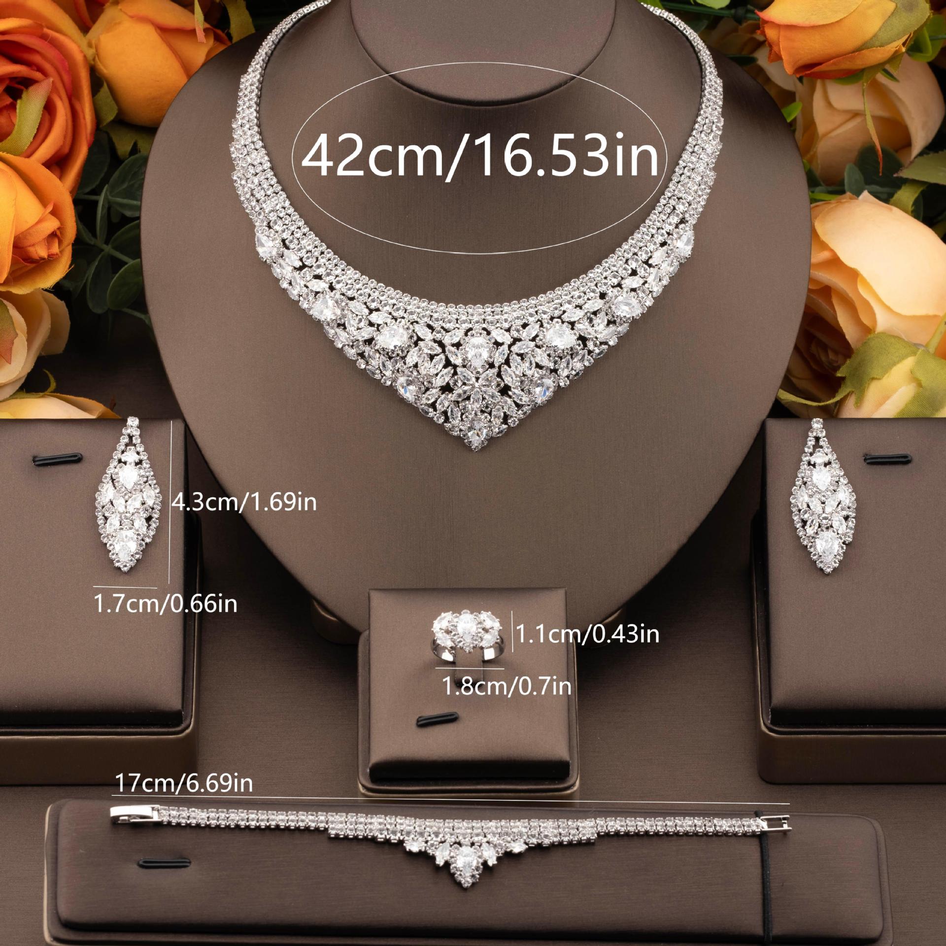 4-Piece Bridal Jewelry Sets Wo - Indian Wedding Supply 评论和价格