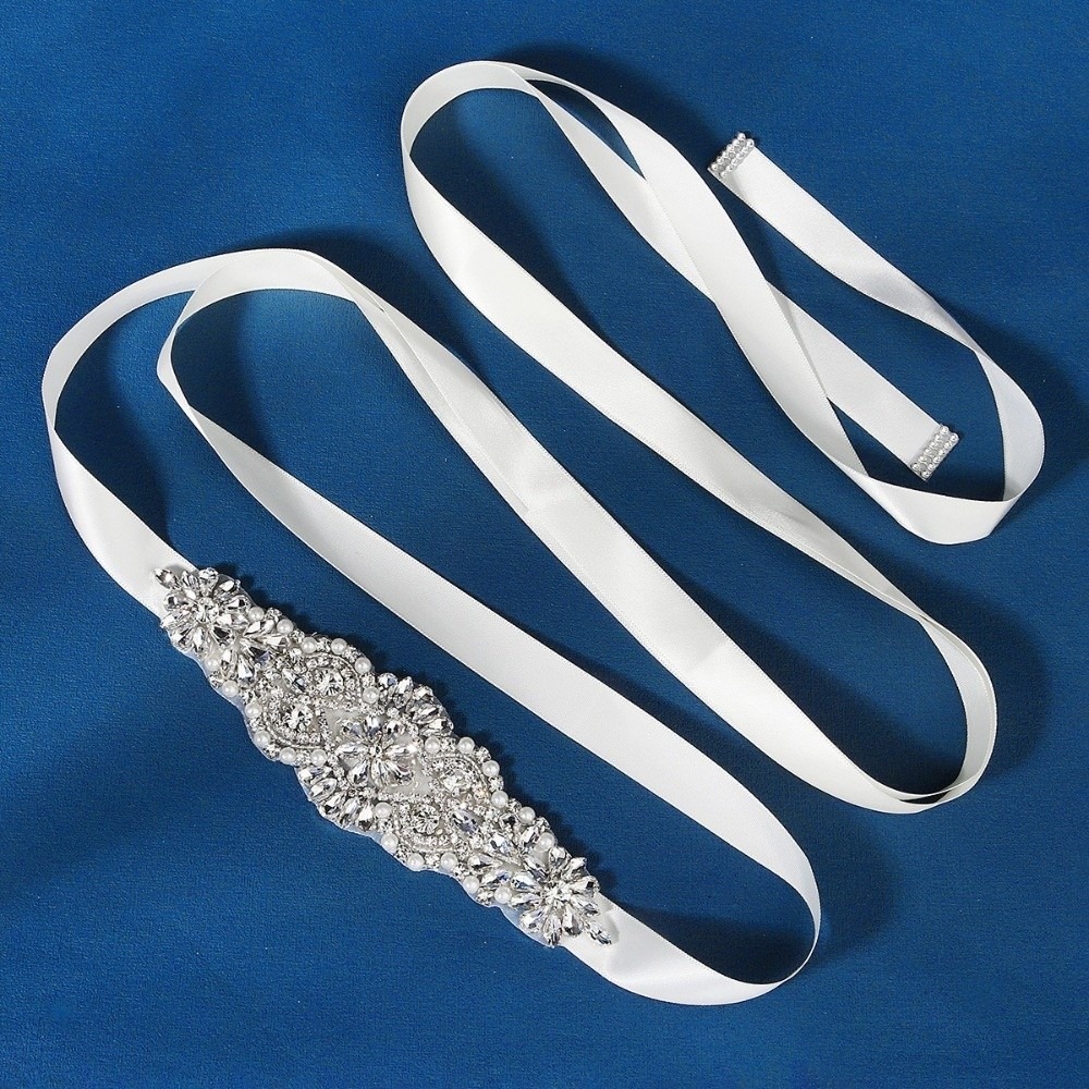 Fashion Ribbon Bridal Belt Sil - Bridal Sash Ribbon 评论和价格