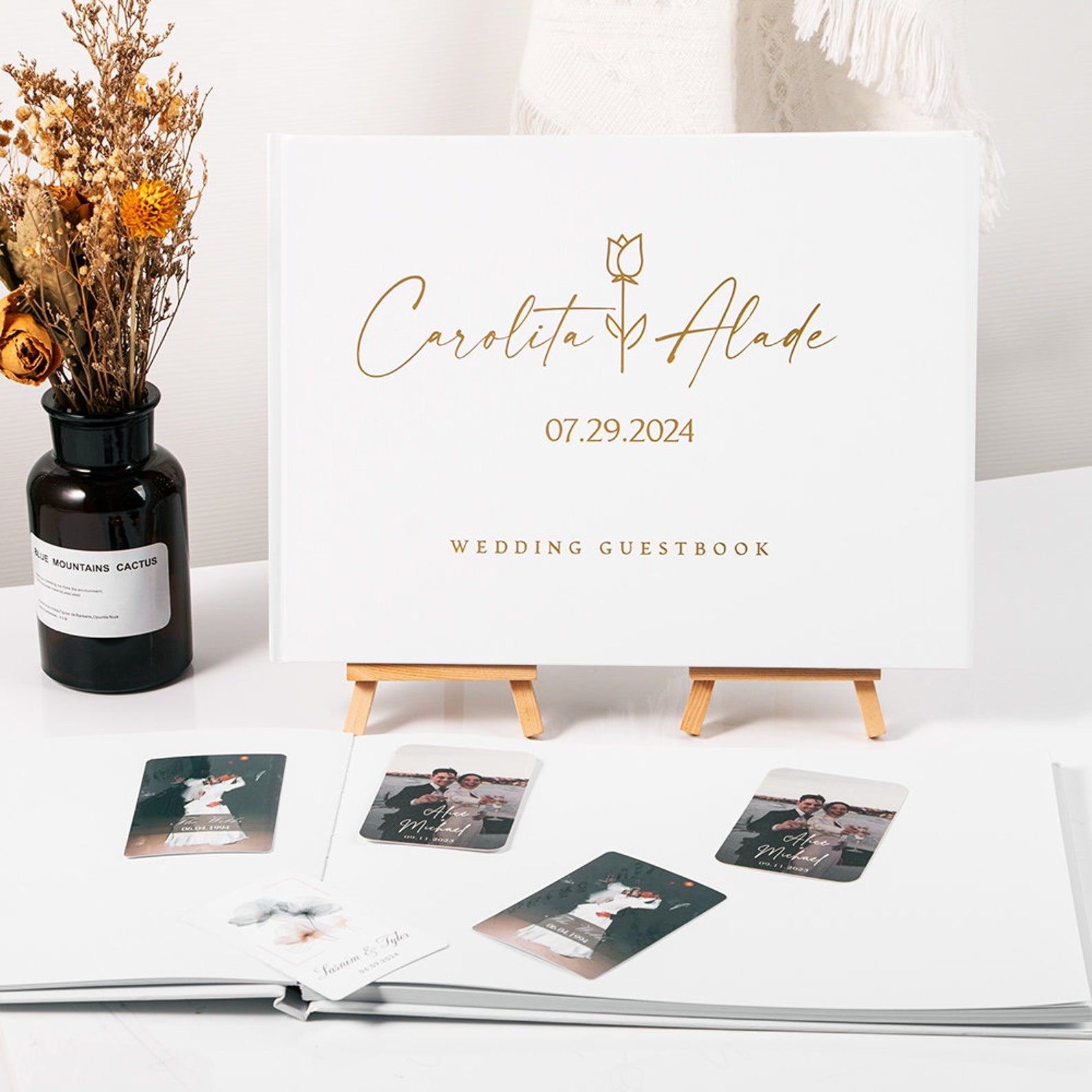 Custom Wedding Guestbook Perso - Personalized Guest Book 评论和价格